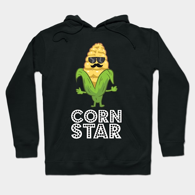 Funny Corn Star With Sunglasses Gift For Corn Farmer Hoodie by EQDesigns